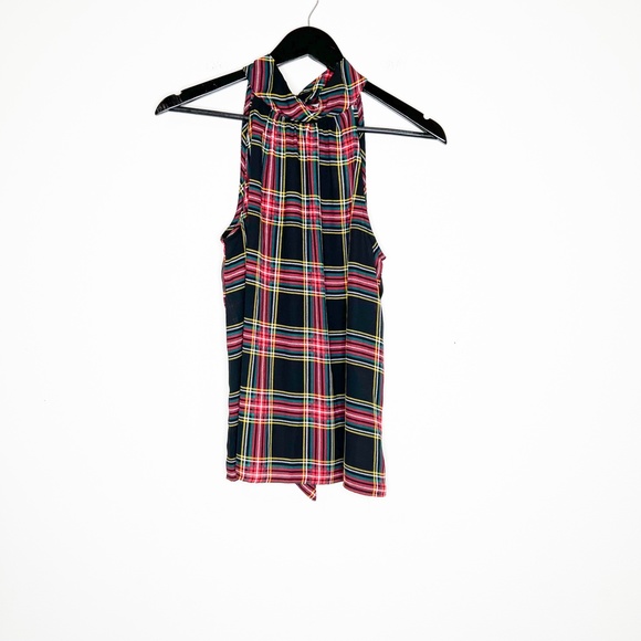 J. Crew Plaid Halter Top - Black, Red, Yellow - Picture 2 of 5